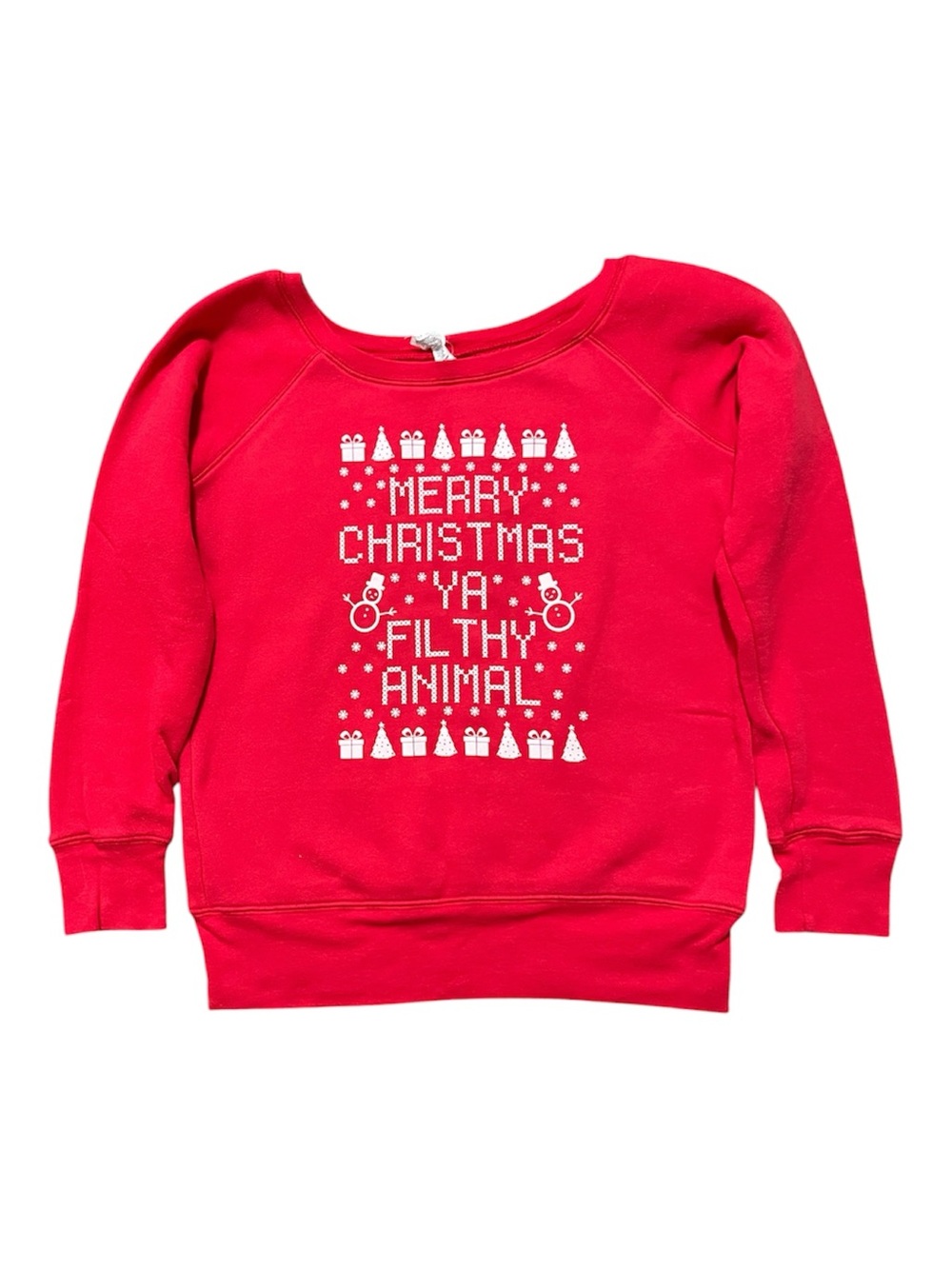 Bella Women’s Red “Home Alone” Sweatshirt “Merry Christmas ya filthy animal”